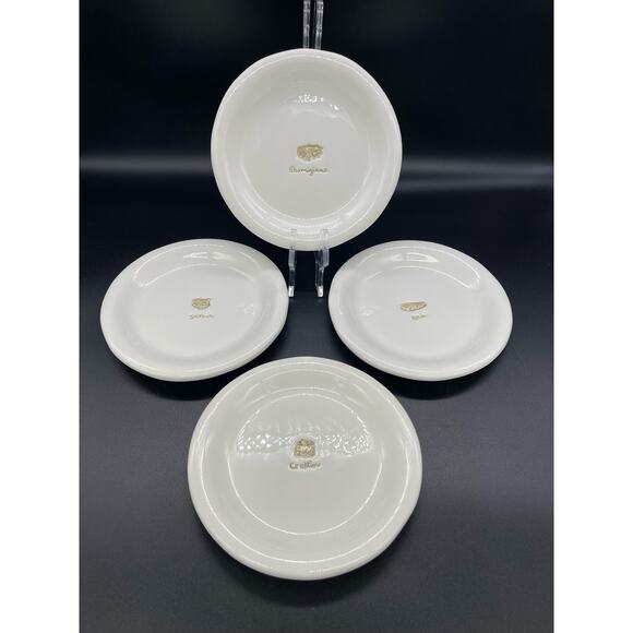 Williams Sonoma Set of 4 Cheese Appetizer Plates Stilton Parmigiano Brie Crottin - Picture 1 of 9